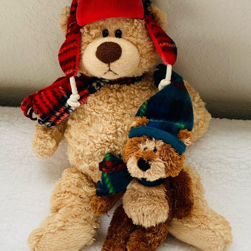 Gund Teddy Bear Plushies.  Set of 2 Vintage collectibles. Gently Pre-owned.
